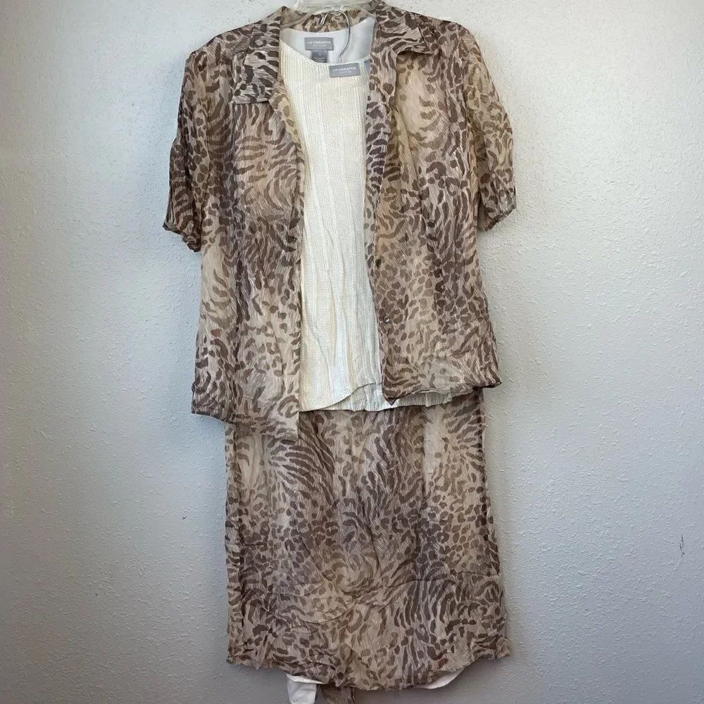 EUC Liz Claiborne Womens 3-Piece Animal Print Outfit